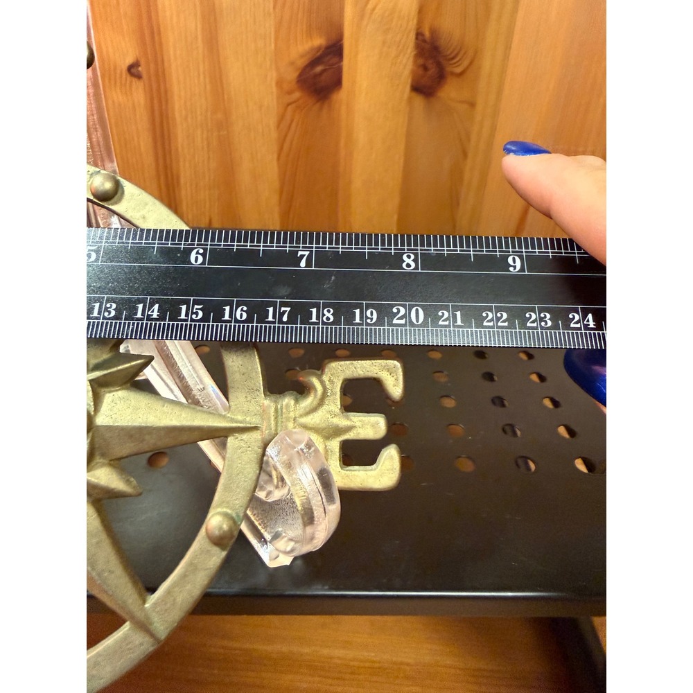 Vintage Solid Brass Compass Rose Wall Decor 8" Nautical Made in Taiwan - Picture 6 of 8